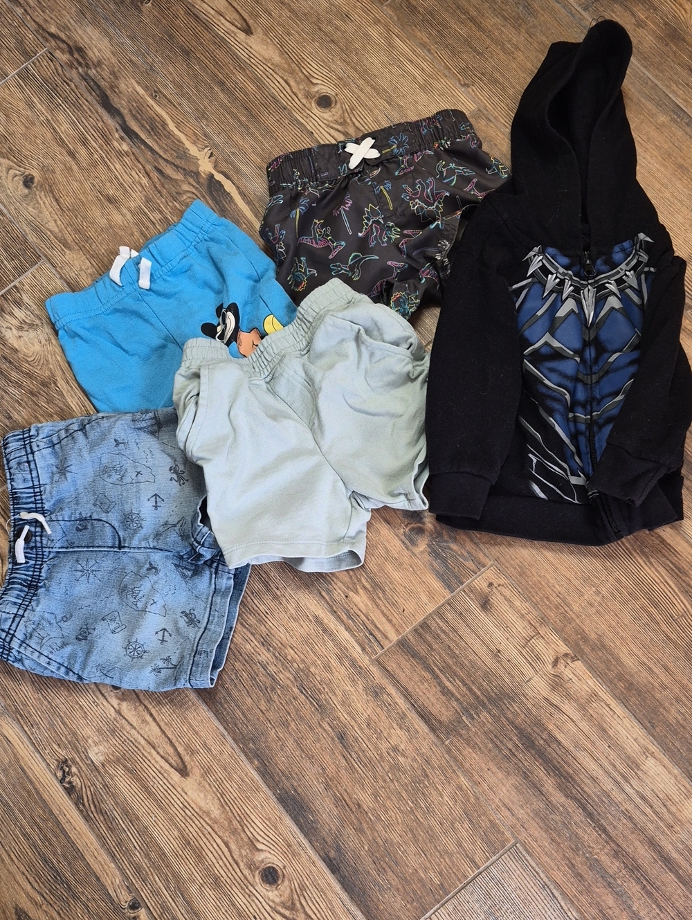 Marvel Jacket And Kids Shorts Bundle Black, Blue, Light Gray, Sage, Denim 18 Mo